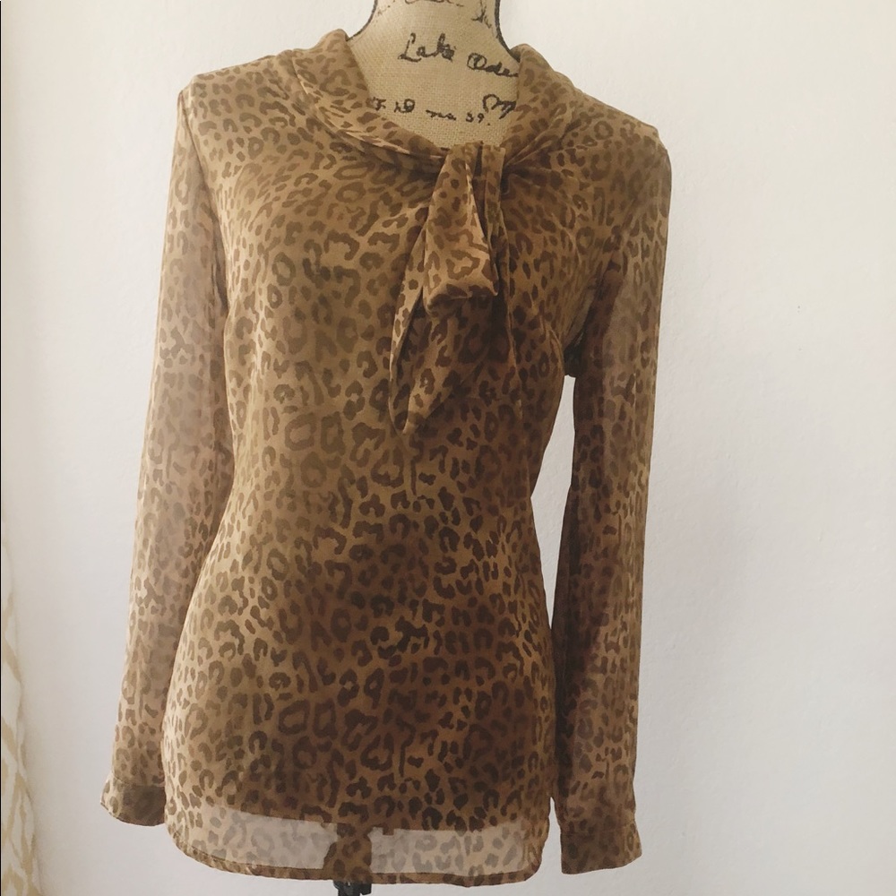 Cheetah top with tie